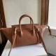 Mirror Quality Replica Celine Luggage Medium Soft Shiny Lambskin Shoulder Tote Brown Clone