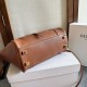 Mirror Quality Replica Celine Luggage Medium Soft Shiny Lambskin Shoulder Tote Brown Clone