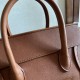 Mirror Quality Replica Celine Luggage Medium Soft Shiny Lambskin Shoulder Tote Brown Clone