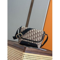 Mirror Quality Replica Dior Jett Shoulder Bag with Brown Angled Jacquard Flap Clone