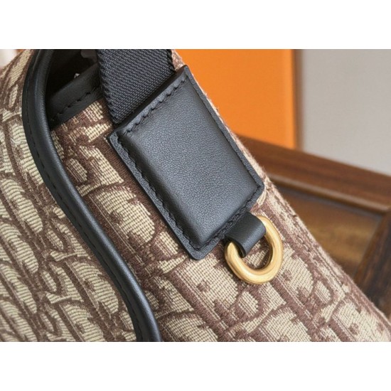 Mirror Quality Replica Dior Jett Shoulder Bag with Brown Angled Jacquard Flap Clone