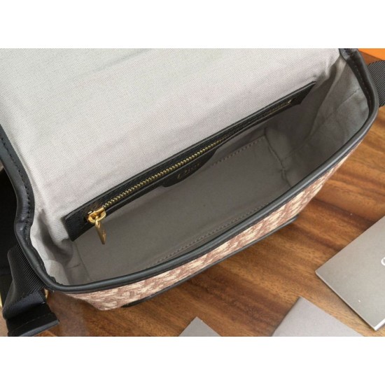 Mirror Quality Replica Dior Jett Shoulder Bag with Brown Angled Jacquard Flap Clone