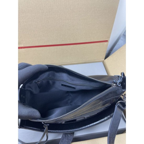 Mirror Quality Replica Balenciaga Le City Classic Shoulder Bag Black Clone
