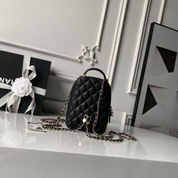 Mirror Quality Replica Chanel Mini Classic Quilted Backpack with CC Logo AP3663 Black Clone