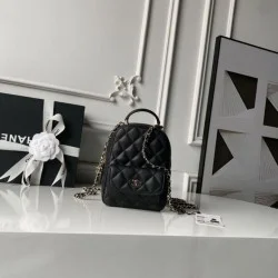 Mirror Quality Replica Chanel Mini Classic Quilted Backpack with CC Logo AP3663 Black Clone