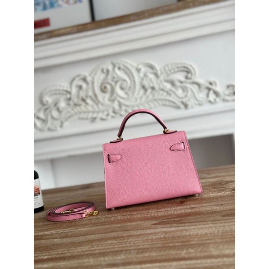 Mirror Quality Replica Hermes Mini Kelly II Sellier Epsom Bag Orange Clone
