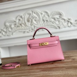 Mirror Quality Replica Hermes Mini Kelly II Sellier Epsom Bag Orange Clone