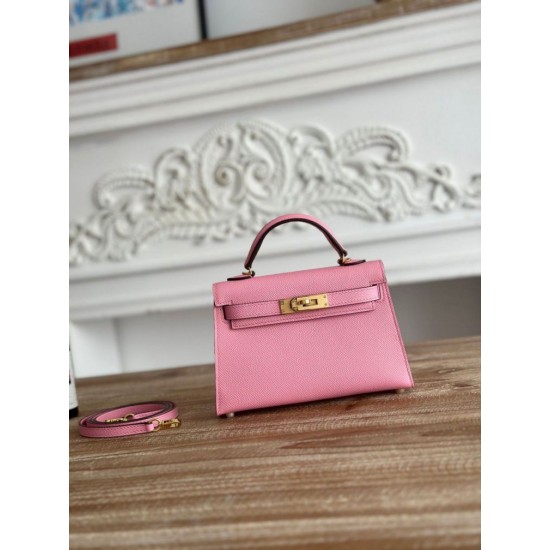 Mirror Quality Replica Hermes Mini Kelly II Sellier Epsom Bag Orange Clone