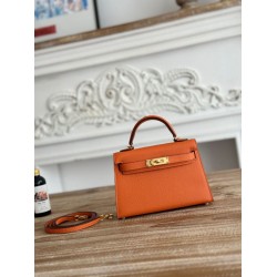 Mirror Quality Replica Hermes Mini Bag Kelly II Sellier Epsom Pink Clone