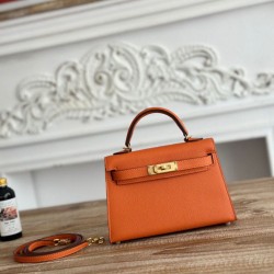 Mirror Quality Replica Hermes Mini Bag Kelly II Sellier Epsom Pink Clone
