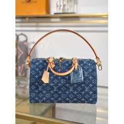 Mirror Quality Replica Louis Vuitton Speedy Soft 30 Monogram Denim Bag M14430 Blue Clone
