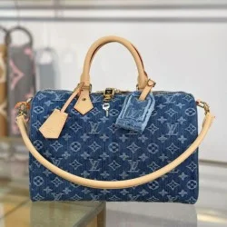 Mirror Quality Replica Louis Vuitton Speedy Soft 30 Monogram Denim Bag M14430 Blue Clone
