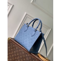 Luxury Replica Louis Vuitton OnTheGo PM Tote Bag M28181 Blue Knockoff Mirror Quality Replica Louis Vuitton OnTheGo PM Tote Bag M28181 Blue Clone