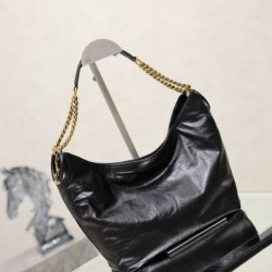 Luxury Replica YSL Saint Laurent Hortense Hobo Shoulder Bag Black Knockoff Mirror Quality Replica YSL Saint Laurent Hortense Hobo Shoulder Bag Black Clone