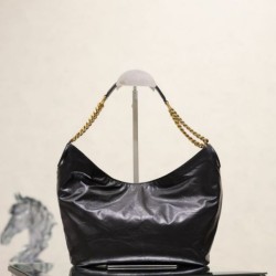 Mirror Quality Replica YSL Saint Laurent Hortense Hobo Shoulder Bag Black Clone