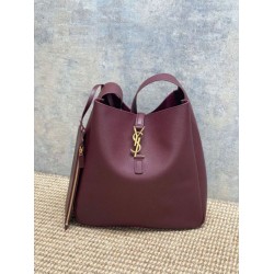 Mirror Quality Replica YSL Saint Laurent Le 5 à 7 Large Soft Hobo Bag Burgundy Clone