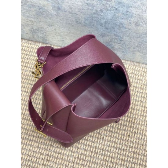 Luxury Replica YSL Saint Laurent Le 5 à 7 Large Soft Hobo Bag Burgundy Knockoff Mirror Quality Replica YSL Saint Laurent Le 5 à 7 Large Soft Hobo Bag Burgundy Clone