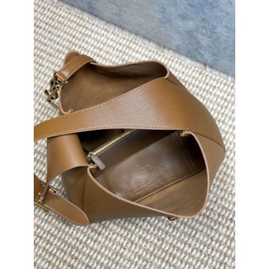 Luxury Replica YSL Saint Laurent Le 5 à 7 Large Soft Hobo Bag Brown Knockoff Mirror Quality Replica YSL Saint Laurent Le 5 à 7 Large Soft Hobo Bag Brown Clone