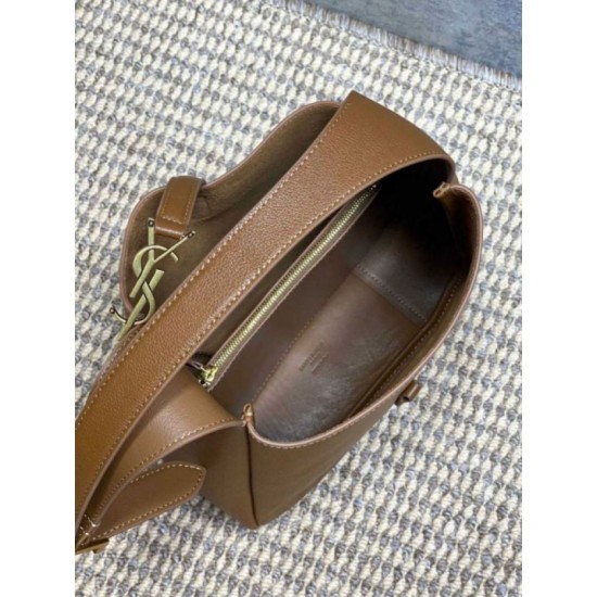 Luxury Replica YSL Saint Laurent Le 5 à 7 Small Soft Hobo Bag Brown Knockoff Mirror Quality Replica YSL Saint Laurent Le 5 à 7 Small Soft Hobo Bag Brown Clone