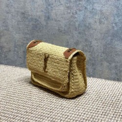 Mirror Quality Replica YSL Saint Laurent Niki Raffia Medium Shoulder Bag Clone