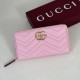 Mirror Quality Replica Gucci GG Marmont Quilted Zip Around Wallet 443123 Pink Clone