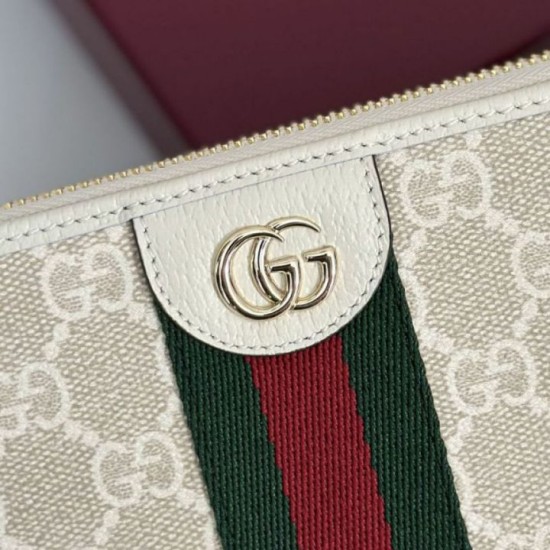Mirror Quality Replica Gucci Ophidia GG Supreme Zip Around Wallet 838484 Beige Clone