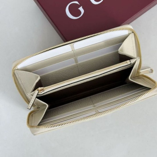 Mirror Quality Replica Gucci Ophidia GG Supreme Zip Around Wallet 838484 Beige Clone