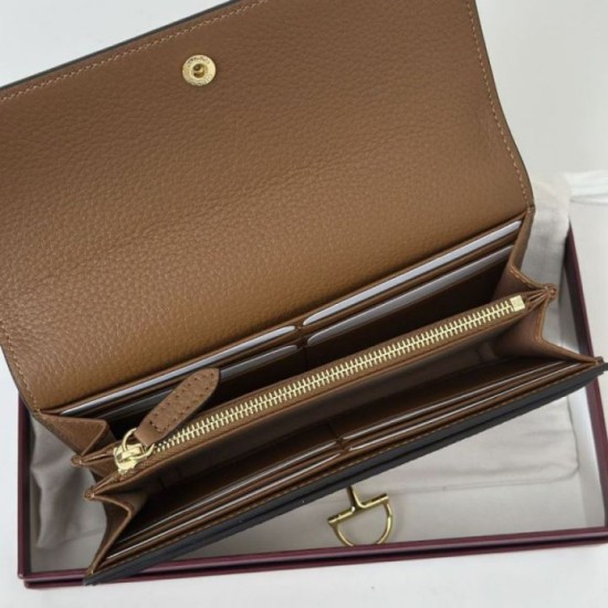Mirror Quality Replica Continental Wallet Gucci Softbit 828147 Brown Clone