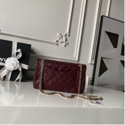 Mirror Quality Replica Chanel Reissue 2.55 26S Wrinkled/Puffed Leather Double Flap Bag A37586 Burgundy Clone