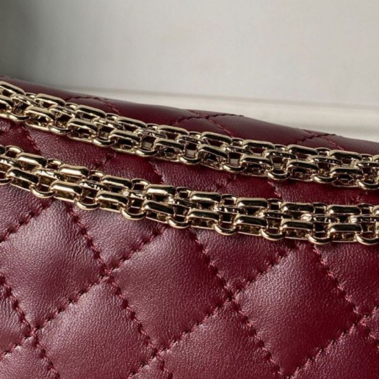 Luxury Replica Chanel Reissue 2.55 26S Wrinkled/Puffed Leather Double Flap Bag A37586 Burgundy Knockoff Mirror Quality Replica Chanel Reissue 2.55 26S Wrinkled/Puffed Leather Double Flap Bag A37586 Burgundy Clone