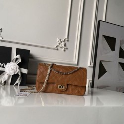 Mirror Quality Replica Chanel Reissue 2.55 26S Wrinkled/Puffed Leather Double Flap Bag Flap Bag A37586 Yellow Clone