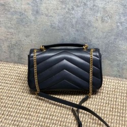 Luxury Replica YSL Saint Laurent Loulou Small Quilted Bag Black Knockoff Mirror Quality Replica YSL Saint Laurent Loulou Small Quilted Bag Black Clone