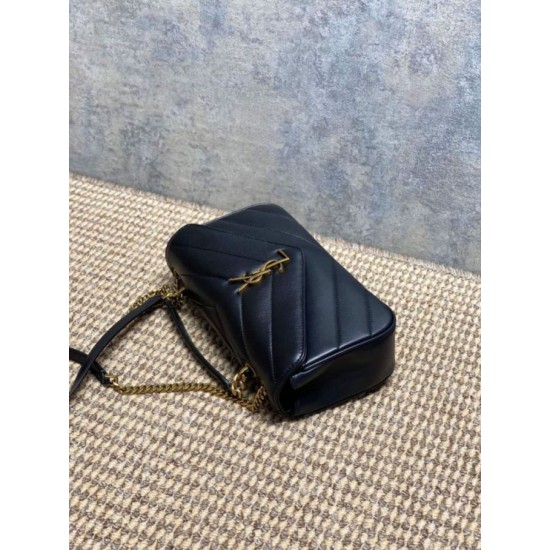 Mirror Quality Replica YSL Saint Laurent Loulou Small Quilted Bag Black Clone