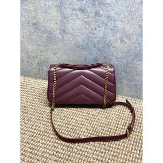 Mirror Quality Replica YSL Saint Laurent Loulou Small Quilted Bag Burgundy Clone