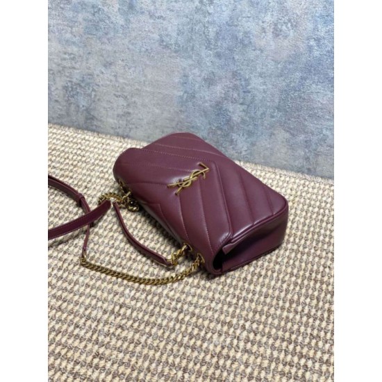 Mirror Quality Replica YSL Saint Laurent Loulou Small Quilted Bag Burgundy Clone