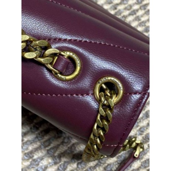 Mirror Quality Replica YSL Saint Laurent Loulou Small Quilted Bag Burgundy Clone