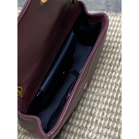 Mirror Quality Replica YSL Saint Laurent Loulou Small Quilted Bag Burgundy Clone