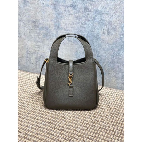 Luxury Replica YSL Saint Laurent Le 5 à 7 Bea Baby Tote Bag Dark Green Knockoff Mirror Quality Replica YSL Saint Laurent Le 5 à 7 Bea Baby Tote Bag Dark Green Clone
