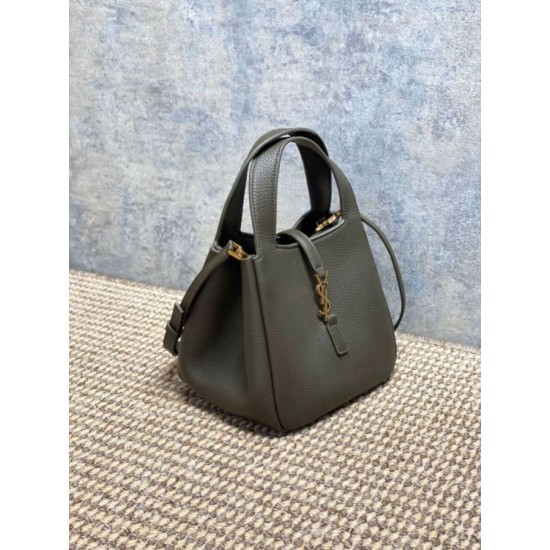 Luxury Replica YSL Saint Laurent Le 5 à 7 Bea Baby Tote Bag Dark Green Knockoff Mirror Quality Replica YSL Saint Laurent Le 5 à 7 Bea Baby Tote Bag Dark Green Clone