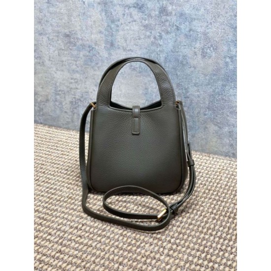 Luxury Replica YSL Saint Laurent Le 5 à 7 Bea Baby Tote Bag Dark Green Knockoff Mirror Quality Replica YSL Saint Laurent Le 5 à 7 Bea Baby Tote Bag Dark Green Clone