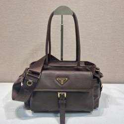 Mirror Quality Replica Prada Explore Nappa Medium Tote Bag 1BG596 Burgundy Clone