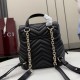Mirror Quality Replica Gucci Mini GG Marmont Chevron Quilted Backpack Black Clone