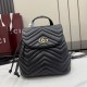 Mirror Quality Replica Gucci Mini GG Marmont Chevron Quilted Backpack Black Clone