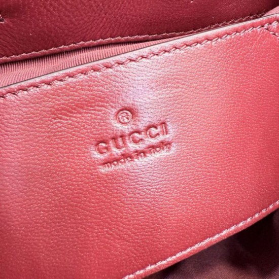 Mirror Quality Replica Gucci Mini GG Marmont Chevron Quilted Backpack Burgundy Clone