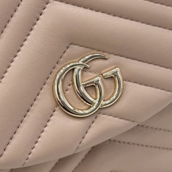 Mirror Quality Replica Gucci Mini GG Marmont Chevron Quilted Backpack Pink Clone
