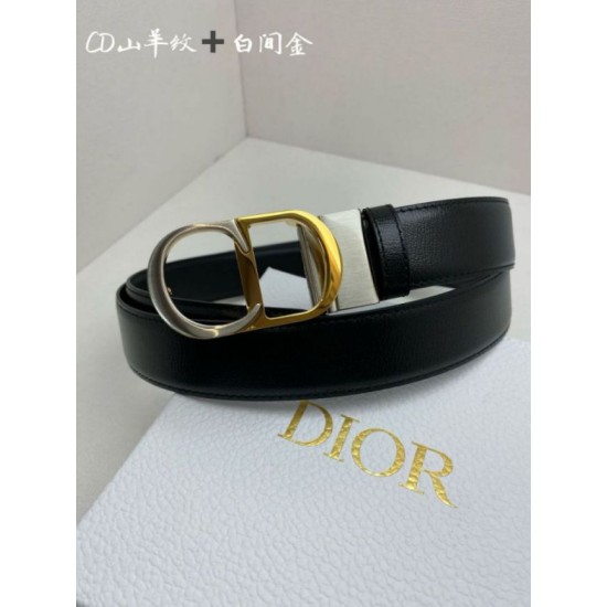 Mirror Quality Replica Dior 30 Montaigne Reversible Belt with CD Buckle and Logo 35MM Black Clone