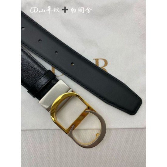 Mirror Quality Replica Dior 30 Montaigne Reversible Belt with CD Buckle and Logo 35MM Black Clone