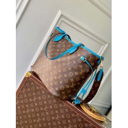 Mirror Quality Replica LV Monogram Inside Out Neverfull MM M13753 Blue Shoulder Bag Clone