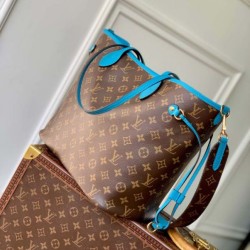 Luxury Replica LV Monogram Inside Out Neverfull MM M13753 Blue Shoulder Bag Knockoff Mirror Quality Replica LV Monogram Inside Out Neverfull MM M13753 Blue Shoulder Bag Clone