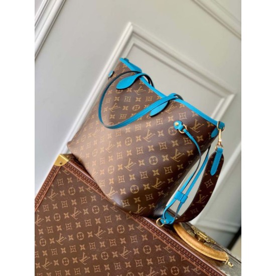 Luxury Replica LV Monogram Inside Out Neverfull MM M13753 Blue Shoulder Bag Knockoff Mirror Quality Replica LV Monogram Inside Out Neverfull MM M13753 Blue Shoulder Bag Clone